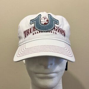 COPY - TRUE RELIGION Buddha Horseshoe Embroidered Hat Cap White Blue Men’s *NEW*